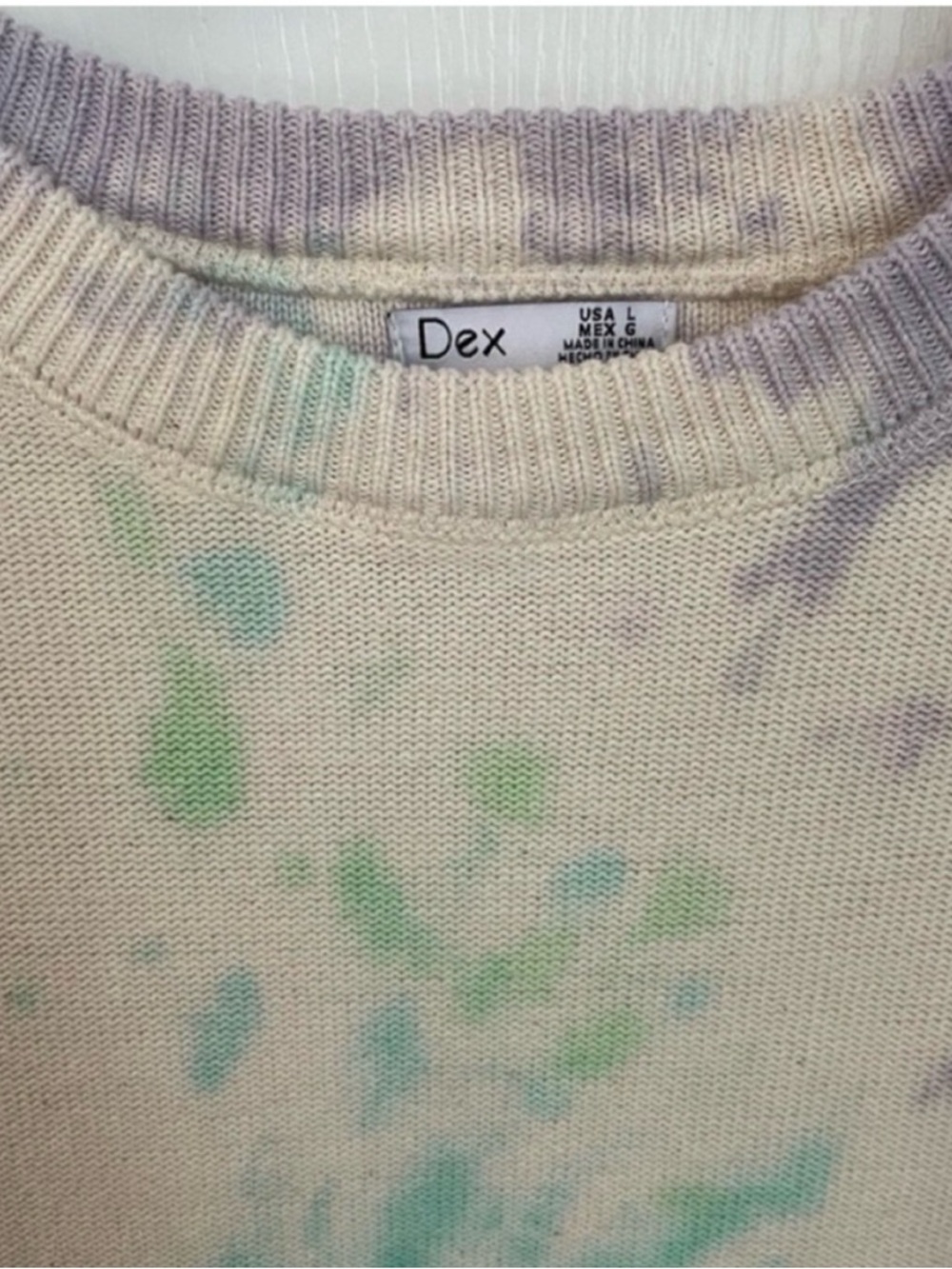 Dex Drop Shoulder Pastel Tie Dye Sweater (L) - Picture 3 of 6